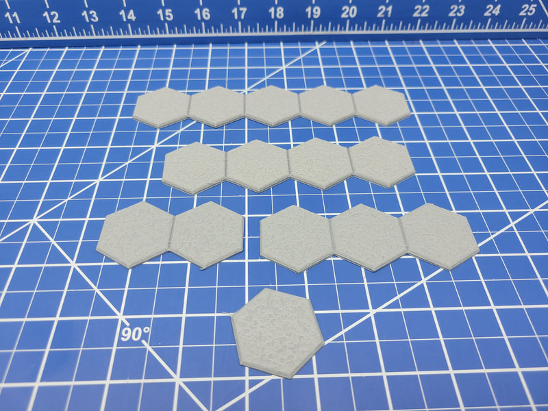 Flat Stone/Ground Hex Set - Gloomhaven Accessories - Hero's Hoard - EC3D - DND - RPG - Pathfinder - 28 mm / 1" scale