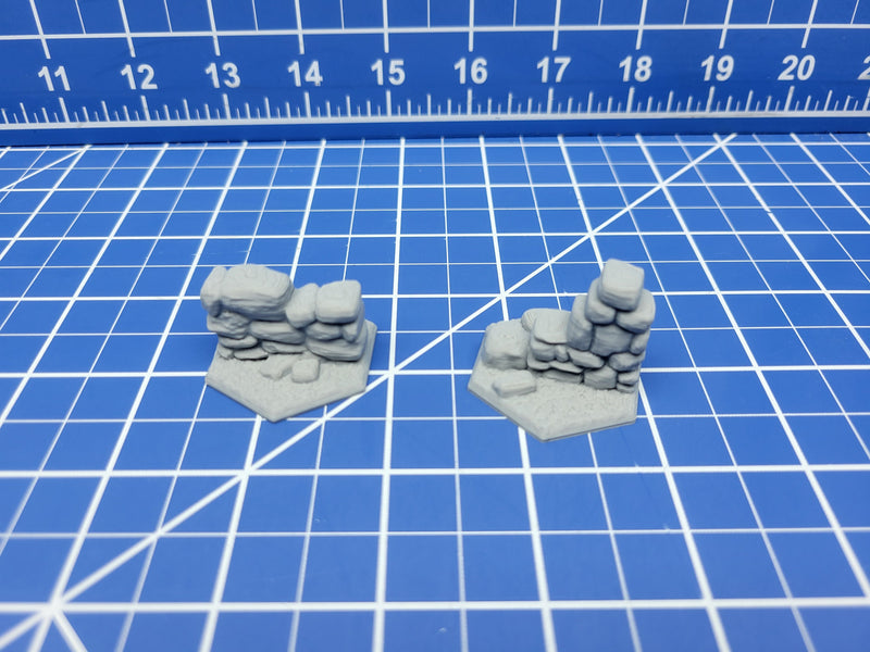 Flat Stone/Ground Hex Set 2 - Gloomhaven Accessories - Hero's Hoard - EC3D - DND - RPG - Pathfinder - 28 mm / 1" scale