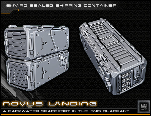 Cargo Shipping Container - Novus Landing - Starfinder - Cyberpunk - Science Fiction - Syfy - RPG - Tabletop - Scatter - Terrain - 28mm/1"