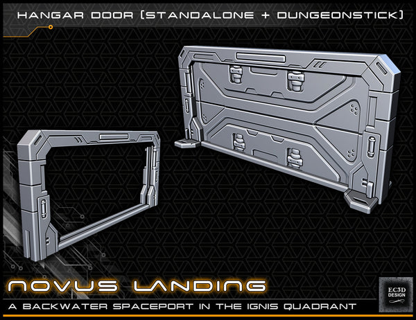 Hanger Doors - Novus Landing - Starfinder - Cyberpunk - Science Fiction - Syfy - RPG - Tabletop - Scatter - Terrain - 28 mm / 1"