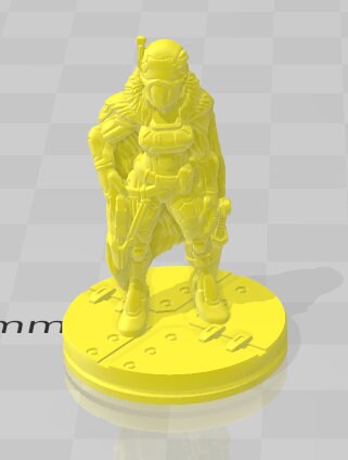 Female Bounty Hunter - Novus Landing - Starfinder - Cyberpunk - Science Fiction - Syfy - RPG - Tabletop - Scatter- Terrain- 28 mm / 1"