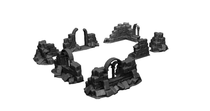 Scatter Walls Set - DND - Dungeons & Dragons - RPG - Pathfinder - Tabletop - TTRPG - Arkenfel - Dark Realms - 28 mm