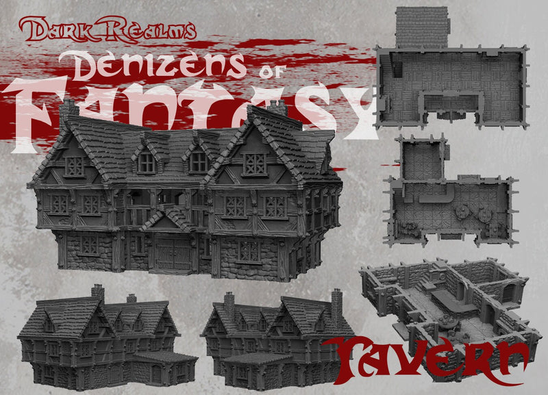 Tavern - DND - Dungeons & Dragons - RPG - Pathfinder - Tabletop - TTRPG - Demizens of Fantasy - Dark Realms - 28 mm