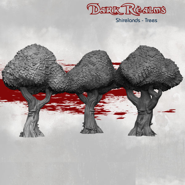 Shirelands Trees - DND - Dungeons & Dragons - RPG - Pathfinder - Tabletop - TTRPG - Halfling Village - Dark Realms - 28 mm