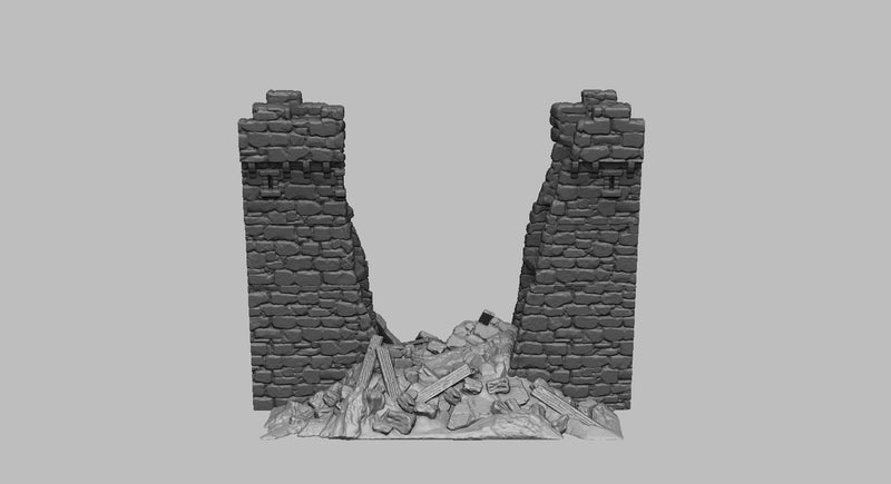 Ruined Castle Walls - DND - Dungeons & Dragons - RPG - Pathfinder - Tabletop - TTRPG - Medieval Scenery - Dark Realms - 28 mm