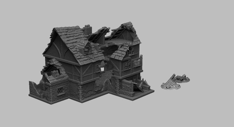 Ruined Tavern - DND - Dungeons & Dragons - RPG - Pathfinder - Tabletop - TTRPG - Medieval Scenery - Dark Realms - 28 mm