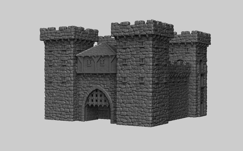 Gatehouse - DND - Dungeons & Dragons - RPG - Pathfinder - Tabletop - TTRPG - Medieval Scenery - Dark Realms - 28 mm