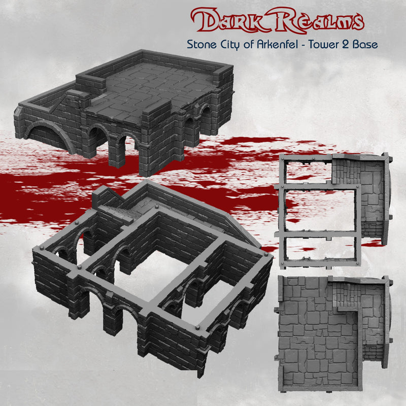 Tower Base - DND - Dungeons & Dragons - RPG - Pathfinder - Tabletop - TTRPG - Arkenfel - Dark Realms - 32 mm