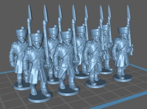 French Line Infantry Btg with greatcoat - Great for Table Top War Games And Dioramas - Resin 28mm Miniatures -