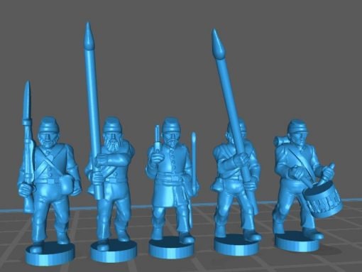 ACW Command , shell jacket with kepi - Great for Table Top War Games And Dioramas - Resin 15mm Miniatures -