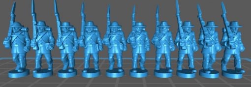 ACW Infantry , with hat and Backpack , Confederate - Great for Table Top War Games And Dioramas - Resin 15mm Miniatures - Bolt Action -