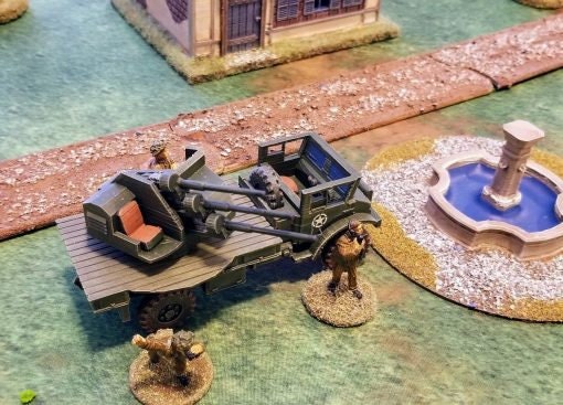 Truck Mounted Polsten Triple 20mm AA guns - Great for Table Top War Games And Dioramas - Resin 28mm Miniatures - Bolt Action -