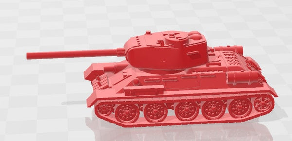 T34 85 w/turret - 1:100 scale - USSR - Tanks - Armored Vehicle - World Of Tanks - War Game - Wargaming - Axis and Allies - Tabletop Games