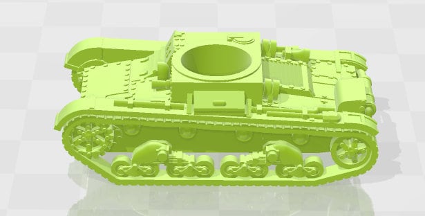 T-26B - 1-100 scale  - USSR - Tanks - Armored Vehicle - World Of Tanks - War Game - Wargaming - Axis and Allies - Tabletop Games