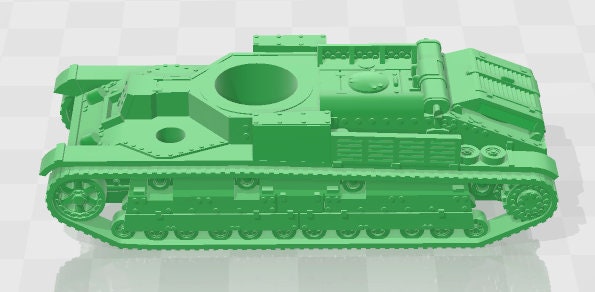 T-28 2 MG / 1 Turret -1:100 scale - USSR - Tanks - Armored Vehicle - World Of Tanks - War Game - Wargaming - Axis and Allies - Tabletop Game