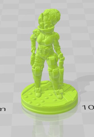 Female Bounty Hunter - Novus Landing - Starfinder - Cyberpunk - Science Fiction - Syfy - RPG - Tabletop - Scatter- Terrain- 28 mm / 1"