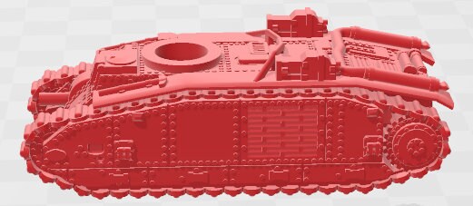 Char B1 - B1bis - leFH18 - w/turret - 1:100 scale - Germany - Tanks - Armored Vehicle - World Of Tanks - War Game - Wargaming -Tabletop Game