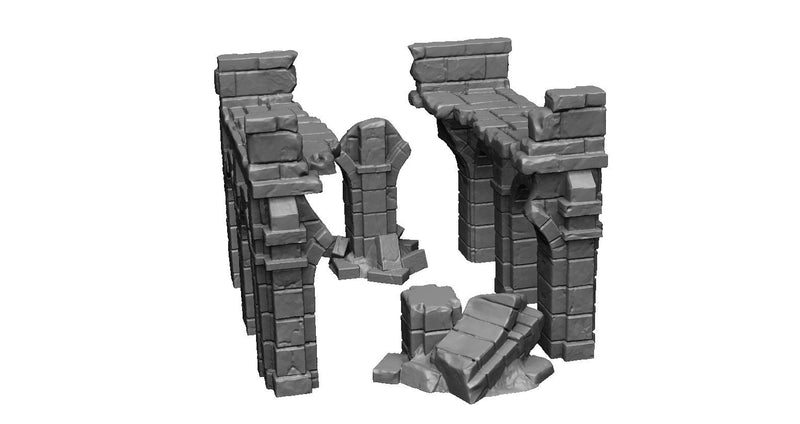 Ruined Walkways - DND - Dungeons & Dragons - RPG - Pathfinder - Tabletop - TTRPG - Arkenfel - Dark Realms - 32 mm