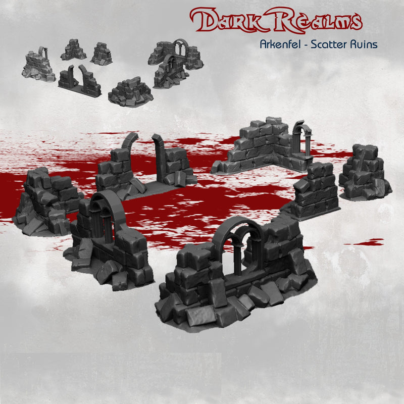 Scatter Walls Set - DND - Dungeons & Dragons - RPG - Pathfinder - Tabletop - TTRPG - Arkenfel - Dark Realms - 28 mm