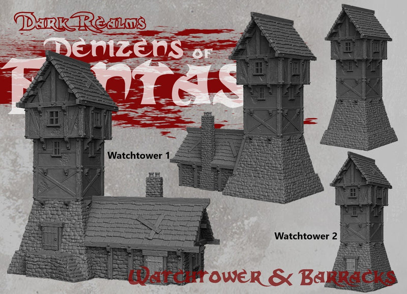 Watchtowers - DND - Dungeons & Dragons - RPG - Pathfinder - Tabletop - TTRPG - Demizens of Fantasy - Dark Realms - 32 mm