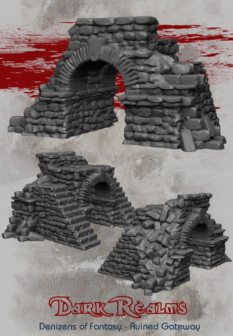 Ruined Gateway - DND - Dungeons & Dragons - RPG - Pathfinder - Tabletop - TTRPG - Demizens of Fantasy - Dark Realms - 28 mm