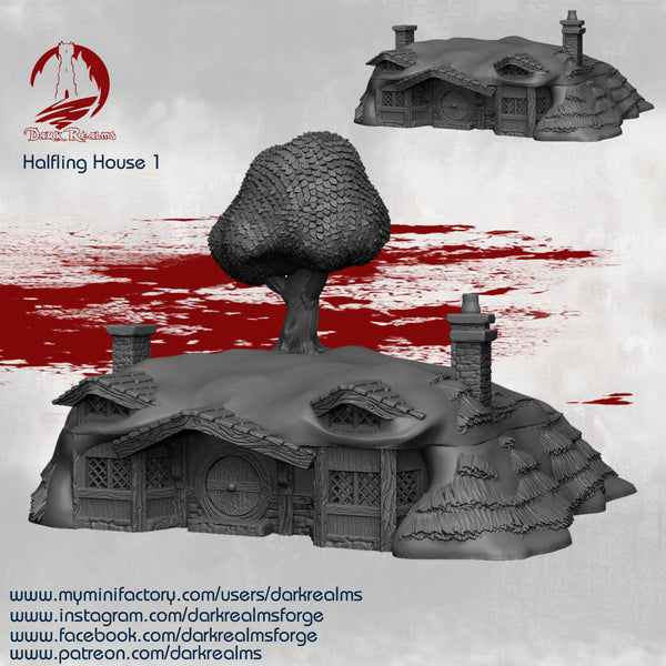 House 1 - DND - Dungeons & Dragons - RPG - Pathfinder - Tabletop - TTRPG - Halfling Village - Dark Realms - 28 mm