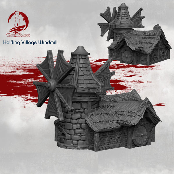 Windmill - DND - Dungeons & Dragons - RPG - Pathfinder - Tabletop - TTRPG - Halfling Village - Dark Realms - 28 mm