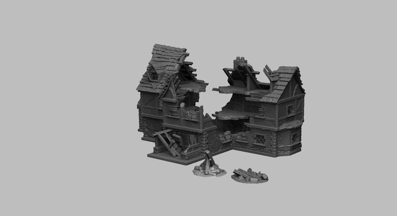 Ruined Tavern - DND - Dungeons & Dragons - RPG - Pathfinder - Tabletop - TTRPG - Medieval Scenery - Dark Realms - 28 mm