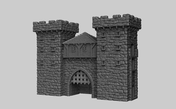 Gatehouse - DND - Dungeons & Dragons - RPG - Pathfinder - Tabletop - TTRPG - Medieval Scenery - Dark Realms - 28 mm