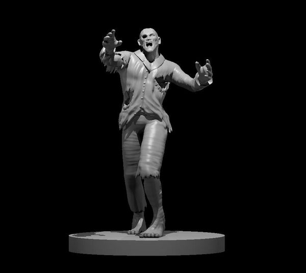 Zombie Male Mini - DND - Pathfinder - Dungeons & Dragons - RPG - Tabletop - mz4250- Miniature - 28 mm - 1" Scale