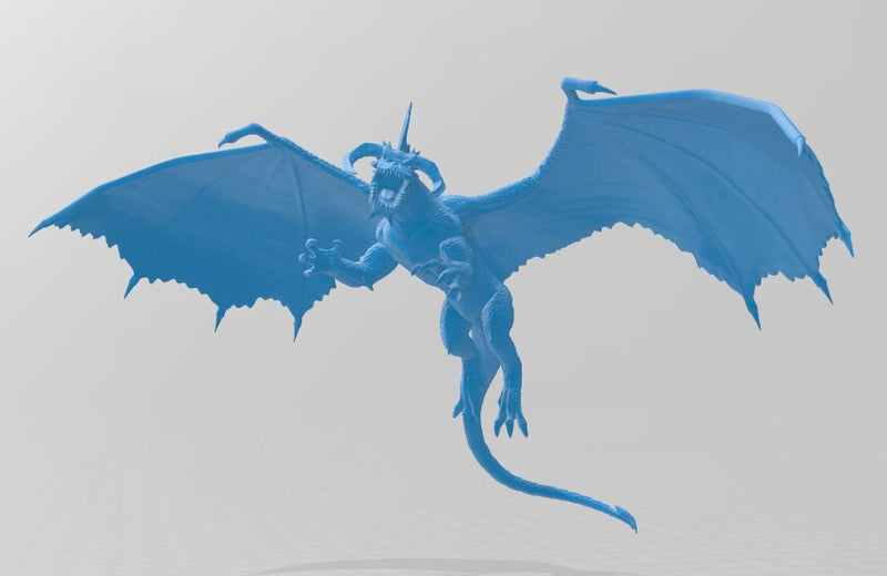 Black Dragon Adult Flying Chromatic Mini - DND - Pathfinder - Dungeons & Dragons - RPG - Tabletop - mz4250- Miniature-28mm-1"Scale