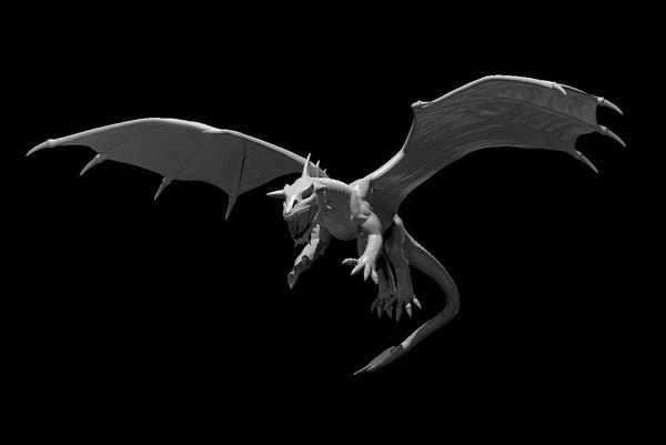 Black Dragon Wyrmling Flying Chromatic Mini - DND - Pathfinder - Dungeons & Dragons - RPG - Tabletop - mz4250- Miniature-28mm-1"Scale