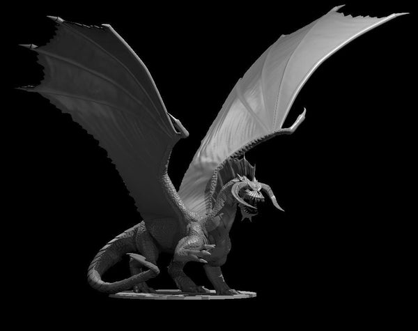 Black Dragon Adult Terrestrial Chromatic Mini - DND - Pathfinder - Dungeons & Dragons - RPG - Tabletop - mz4250- Miniature-28mm-1"Scale