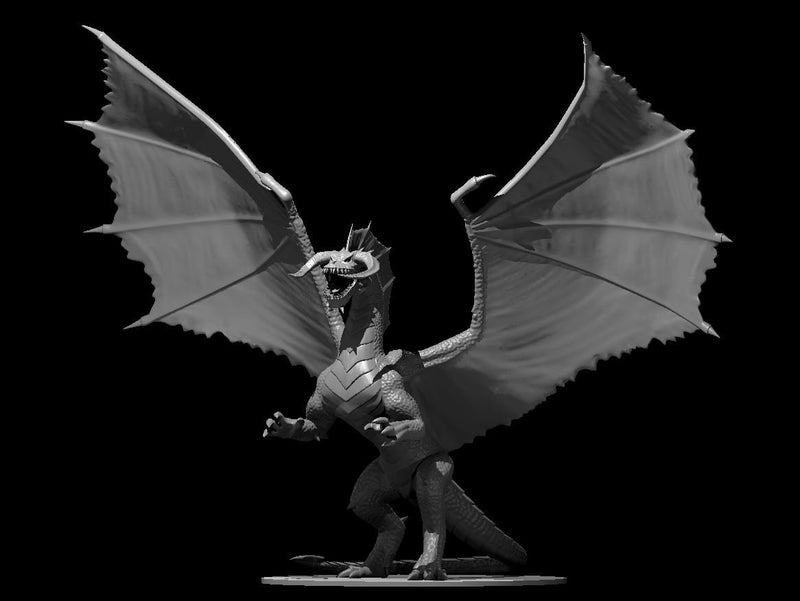 Black Dragon Ancient Terrestrial Chromatic Mini - DND - Pathfinder - Dungeons & Dragons - RPG - Tabletop - mz4250- Miniature-28mm-1"Scale