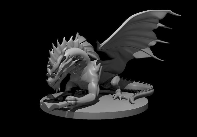 Red Dragon Reading a Book Chromatic Mini - DND - Pathfinder - Dungeons & Dragons - RPG - Tabletop - mz4250- Miniature-28mm-1"Scale