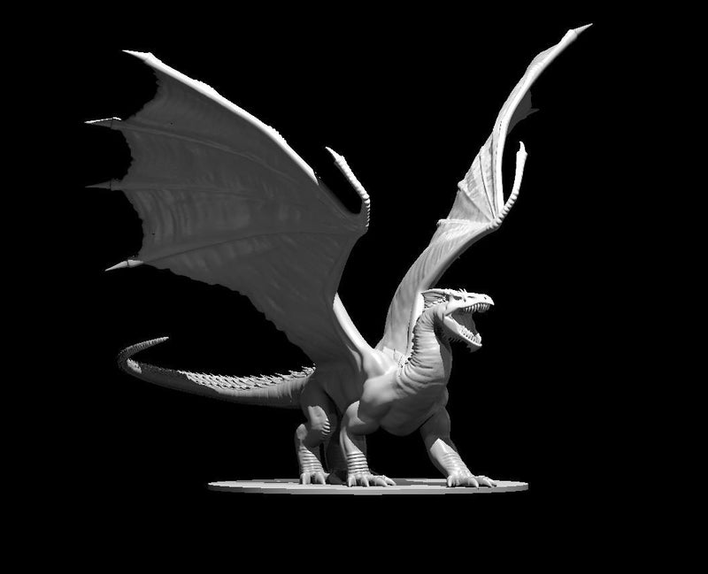 White Dragon Ancient Chromatic Mini - DND - Pathfinder - Dungeons & Dragons - RPG - Tabletop - mz4250- Miniature-28mm-1"Scale