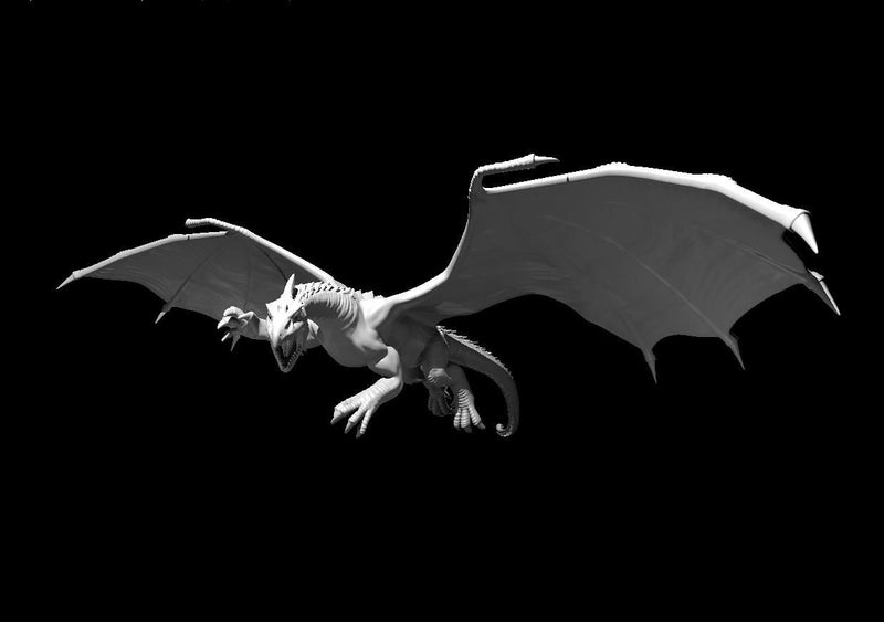 White Dragon Ancient Chromatic Mini - DND - Pathfinder - Dungeons & Dragons - RPG - Tabletop - mz4250- Miniature-28mm-1"Scale