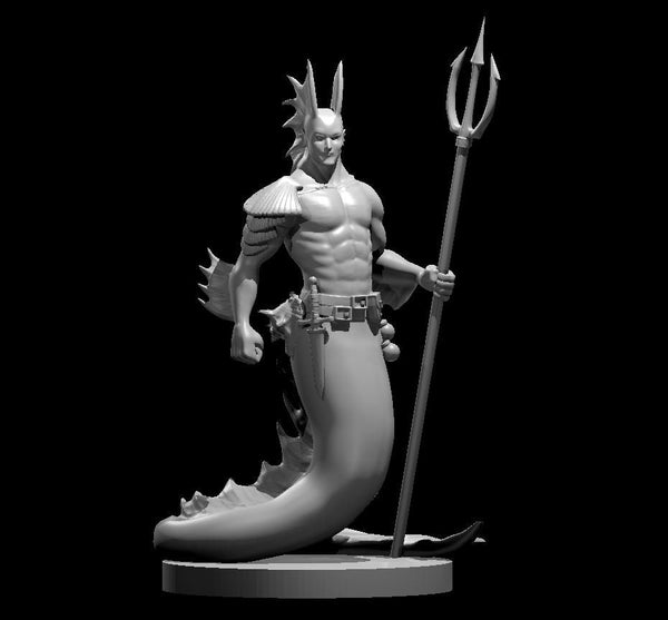 Merfolk Mini - DND - Pathfinder - Dungeons & Dragons - RPG - Tabletop - mz4250- Miniature-28mm-1"Scale