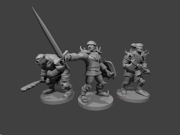 Orc Three Stooges Mini - DND - Pathfinder - Dungeons & Dragons - RPG - Tabletop - mz4250- Miniature-28mm-1"Scale