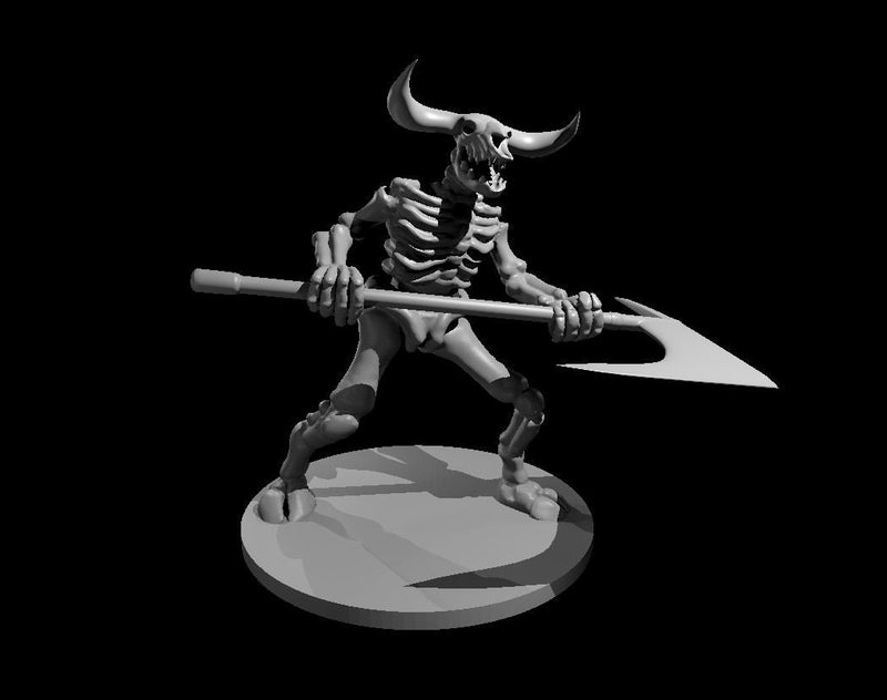 Skeleton Minotaur Mini - DND - Pathfinder - Dungeons & Dragons - RPG - Tabletop - mz4250- Miniature-28mm-1"Scale