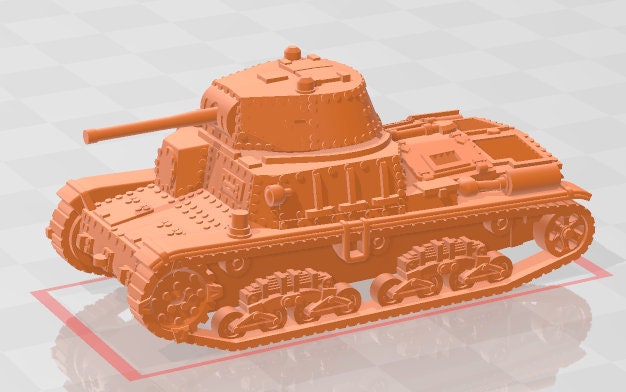 M Type - 1:100 Scale - Italy - Tanks - Armored Vehicle - World Of Tanks - War Game - Wargaming - Axis and Allies - Tabletop Games
