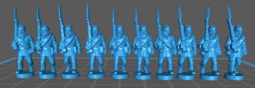 ACW Infantry , with kepi and blanket roll - Great for Table Top War Games And Dioramas - Resin 15mm Miniatures - Bolt Action -