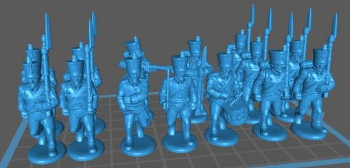 Napoleonic Austrian Line Inf Btg , Shako - Great for Table Top War Games And Dioramas - Resin 28mm Miniatures - Bolt Action -