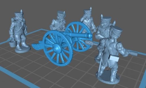 French Artillery 1808, Charging - Great for Table Top War Games And Dioramas - Resin 28mm Miniatures - Bolt Action -