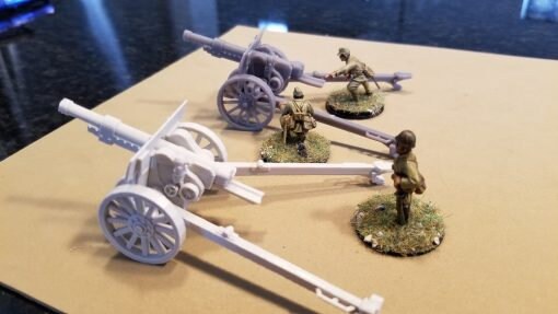 Japanese 105mm Type 91 gun - Great for Table Top War Games And Dioramas - Resin 28mm Miniatures - Bolt Action -