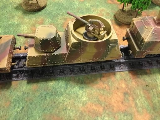 Armored train ( locomotive and four car) - Great for Table Top War Games And Dioramas - Resin 28 mm Miniatures - Bolt Action
