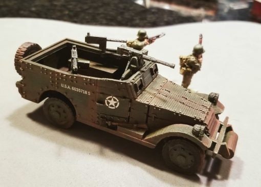 American M3 Scout Car - Great for Table Top War Games And Dioramas - Resin 28mm Miniatures - Bolt Action -