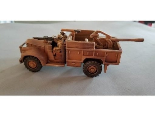 LRDG 15 Cwt Truck with 20mm Breda Auto Cannon - Great for Table Top War Games And Dioramas - Resin 28mm Miniatures - Bolt Action -