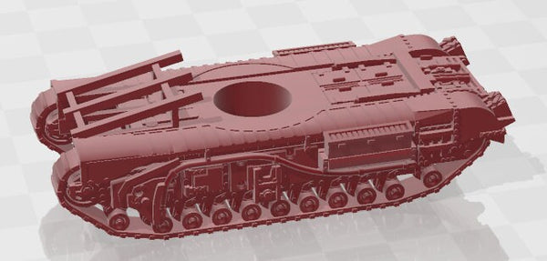 Churchill IV AVRE Fascine w/ turret / fascine bundles / sled - 1:100 scale  - UK - Tanks - Armored Vehicle - World Of Tanks - War Game