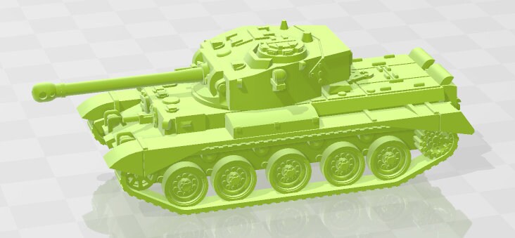 Comet /w Turret - 1:100 scale - UK - Tanks - Armored Vehicle - World Of Tanks - War Game - Wargaming - Axis and Allies - Tabletop Games